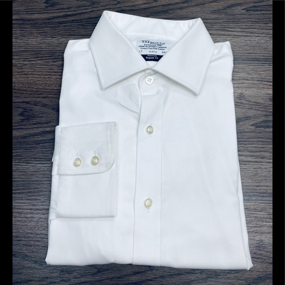 T M Lewin Shirts Tm Lewin Solid White Dress Shirt 7 Poshmark